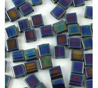 5 g Miyuki Tila-Half Tila-Quater Tila 2-Hole Beads, Size Tila 5 x 5 mm, Metallic Rainbow Iris (# 455), Japan, Glass