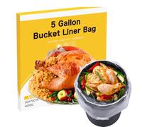 5 Gallon Bucket Liner Bags, Turkey Brine Bag, Food Grade Platisc Bag for Marinading and Brining, BPA Free, Extra Heavy Duty Leak Proof, Great for Food Storage, Pack of 12