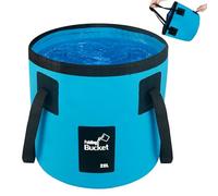 5 Gallon Collapsible Bucket with Handle, Car Wash Bucket Foldable Water Storage Container for Camping Fishing Beach Gardening, Portable Laundry Wash Basin for RV Cleaning Supplies Swamp Emergency Prep