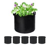 5 Gallon Grow Bags Non Woven Fabric Breathable Foldable Garden Planters for Potatoes Mushrooms with Portable Handle Outdoor Plants 5 pcs