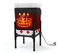 5 Gallon Heated Chicken Waterer with Stand - 20L Poultry Waterer Feeder Set, 8 Drinking Nipples + 4 Extras - Anti-Freeze, No Leak, Easy to Fill & Clean - Chicken Coop Accessories for 15-25 Chickens