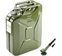 5 Gallon Metal Container with Spout and Handle for Water Liquid Sturdy Storage Jar for Cars Trucks Motorcycle Automotive Equipment, 20L, Army Green, US Standard,1 pack