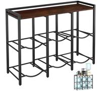 5 Gallon Water Jug Holder for 6 Bottles With Rustic Brown Wood Top Shelf - Heavy Duty Dispenser Stand for Home Kitchen/Office/Living Room
