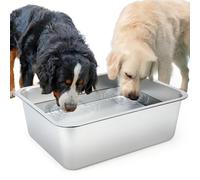5 Gallons Large Dog Water Bowl, Stainless Steel Metal Dog Bowls, Large Capacity Pet Food Bowl Water Dish for Indoor and Outdoor Universal for Giant Dogs 17.7x13.8x6 Inch