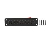 5 Gang Rocker Switch Panel, Car Boat Light Switch with Red Illuminated ON Off Toggle, IP65 12V 16A Automotive Switch for Marine RV Truck LED Lights