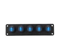 5 Gang Switch Panel with LED for Marine Use (Blue)