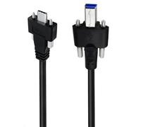 5 Gbps Type-C to USB Panel Mount Cable, Thumb Screw Host End for Embedded Enclosures, Cabinets, and Rack Routing Panel Mount Cable Type C Usb Data Extension Thumb Screw Host Plug Kiosk Enclosure File