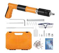5 Gears Manual Steel Nails Gun Tool with 100 Round Nails, Concrete Nail Gun, Mini Portable Nail Shooting Machine with Safety Glasses, for Cement Wall, Household, Meatalworking
