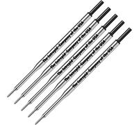 5 Genuine Intrepid Fine Ballpoint Refills for Paper mate Lubriglide, Aspire, PhD,PhD Ultra Ballpoint Pens and Schneider pens that take Express 225, (Bulk Packed) (BLACK)