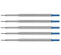 5 Genuine Intrepid Fine Ballpoint Refills for Paper mate Lubriglide, Aspire, PhD,PhD Ultra Ballpoint Pens and Schneider pens that take Express 225, (Bulk Packed) (BLUE)