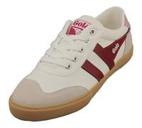 (5) Gola Badminton Womens Fashion Trainers in Off White Cerise