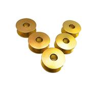 5 gold aluminium bobbins (bottom thread) for Veritas (former DDR sewing machine).