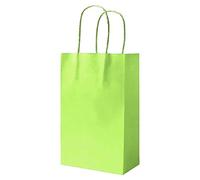 5 Green Party Bags Paper Bags With Handles Paper Gift Bag Paper Bag Carrier Bags Paper Bag Sweet Loot Celebrations Birthday Christmas Halloween Reinforced Twisted Handle (Green - 5 Bags)