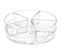 5 Grids Clear Lazy Susan Turntable Organiser, 360° Rotating Spice Rack Condiments Holder Tray with Removable Bins, Divided Cupboard Organizer for Home Pantry Fridge Snack Spice(5 grids)