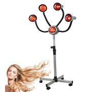 5 Head Infrared Heat Lamp Red Light Hair Dryer 750W Professional Salon Hair Spa Color Processor for Hair Salon Hairdressing Hair Color Processor & Dryer,Grey-FloorStand