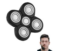 5 Head Shaver Replacement Heads, 5D Floating Shavers for Bald Men, Washable Electric Razors Replacement Heads Universal Back-Up Rotary Beard Cutter Accessories for Head and Face