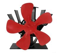 5 Heat Powered Fan for Wood Stove Fireplace Silent 5 Heat Powered(Red)