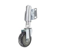 5" Heavy Duty Swivel Gate Caster Wheel, 220lbs Load Capacity, Retractable Shock Absorber, No Noise Design, Durable Nylon with Side Brake, 1 Piece for Home Use