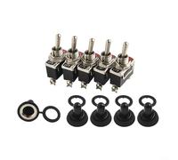 5 Heavy Duty Waterproof Toggle Switches On/Off 15A 250V SPST 2 Terminal for Cars and Boats