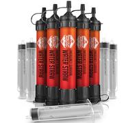 5 High Capacity Emergency Survival Water Straws - Personal Water Filter for Camping, Hiking, Travel, Biking, Survival, Emergency preparedness, Lightweight, Reusable and with no Expiration Date. (5)