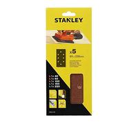 Stanley Punched Clip On 1/3 Sanding Sheets 93mm x 230mm Assorted Pack of 5