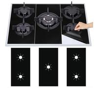 5-Hole Gas Stove Burner Covers, Gas Hob Protector Pads, Gas Hob Protective Mats Gas Stove Covers, Reusable & Non-Stick & Easy to Clean, 0.2mm 54x27cm