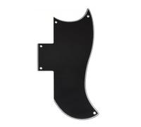 5-Hole Half Face Guitar Pickguard, Compatible for EPI SG China Made Standard 61 Electric Guitar(3ply Black)