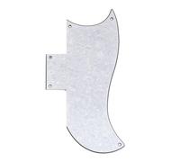 5-Hole Half Face Guitar Pickguard, Compatible for EPI SG China Made Standard 61 Electric Guitar(4ply White Pearl)