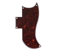 5-Hole Half Face Guitar Pickguard, Compatible for EPI SG China Made Standard 61 Electric Guitar(4ply Red Tortoise)