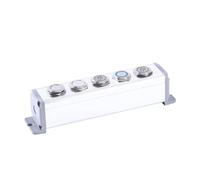 5 Holes Aluminium Alloy Switch Box 25mm 22mm 19mm 16mm Hole Size Single Cut-out Waterproof Push Button switch Box IDGTTLDF(16mm 5 Hole)