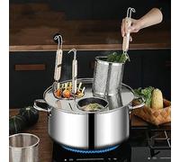 5 Holes Pots with Tapas: Induction Pot of Stainless Steel Resistant to Boil, Stew and Cook Over Low Heat, Large Pot to Cook Pasta, Soup, Canned
