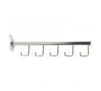 5 Hook Straight Display Arm for Slatwall - 410mm / 16″, slatwall Accessories (1 x SlatWall J-Hook Straight)