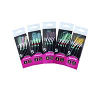 5 hooks Feather Rig Size 4 For Boat Sea And Shore Lure Rig for Mackerel, Horse Mackerel, And Herring (5/10 pack) (Mixed 5)