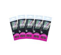 5 hooks Feather Rig Size 4 For Boat Sea And Shore Lure Rig for Mackerel, Horse Mackerel, And Herring (5/10 pack) (Avid attractors)