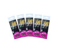 5 hooks Feather Rig Size 4 For Boat Sea And Shore Lure Rig for Mackerel, Horse Mackerel, And Herring (5/10 pack) (Fluorescent)