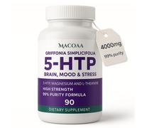 5-HTP Supplement, 4000mg High Strength, 99% Purity 5HTP Griffonia Seed Extract Complex with Magnesium Bisglycinate and L-Theanine, Sleep and Mood