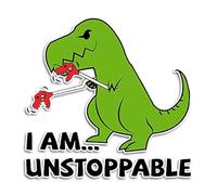 5" I Am Unstoppable T-Rex Vinyl Decal Sticker, Funny Car Dinosaur Sticker Decal, Bumper Stickers Universal for Cars Trucks Vans Walls Laptop Toolbox and Smooth Surface (1PC)