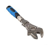 5-in-1 10-Inch Multifunctional Retractable Wrench, Adjustable Folding Crescent Ratchet with Swivel Head for Water, Electrical and for HVAC Tools(Bagged)