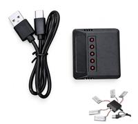 5-in-1 3.7V 1S Lipo Battery Charger, USB RC Quadcopter Charger for Syma Hubsan E010 MJX Small Drones, 5-Channel Simultaneous Charging (Black)