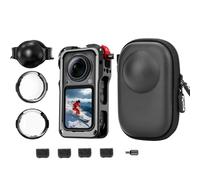 5 in 1 Accessories Kit for Insta 360 X6 Utility Metal Cage/PU Carrying Case / 2 Pack Optical Glass Lens Guard, Anti-scratch, Anti-fog Lens Protector for Insta 360 X6 Camera