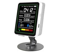 5 in 1 Air Quality Monitor, Formaldehyde CO2 Detector for Home, TVOC Meter with Temperature & Humidity Sensor, 2.8" Color LCD Indoor Air Quality Monitor, Real-Time Air Quality Analyzer