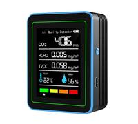 5-in-1 Air Quality Tester USB Charging CO2 Detector with Temperature Humidity TVOC Display for Home Office Classroom Safety Monitoring