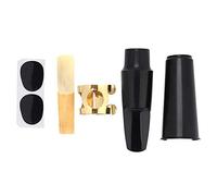 5 in 1 Alto Sax Saxophone Kit, ABS Mouthpiece with Cap Metal Buckle Reed Pads