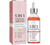 5-in-1 Anti-Aging Facial Serum, Advanced Collagen Boost Anti Aging Serum,Brightening Serum for Dark Spots, Wrinkles, Dull Skin,Suitable for All Skin Types