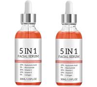 5-in-1 Anti-Aging Facial Serum, Advanced Collagen Boost Anti Aging Serum,Brightening Serum for Dark Spots, Wrinkles, Dull Skin,Suitable for All Skin Types