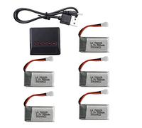 5 In 1 Battery With 5pcs 3.7V 550mAh Lithium Polymer Li-Po Batteries & USB Cable For SYMA Q11 H99W