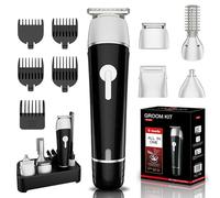 5-in-1 Beard Trimmer Kit, Men's Electric Shaver Razor for Mustache Body Nose Facial Hair, Professional Hair Trimmer, Rechargeable Clippers with Zero Gapped T-Blade,Waterproof Grooming Kit