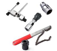 5 in 1 Bicycle Chain Whip with Sprocket Remover, Cassette Removal Tool, Bicycle Tool Cassette Lockring Removal for Bike Repair