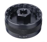 5-in-1 Bottom Bracket Tool for Mountain Road Bikes, Aluminum Alloy Socket Fits 44mm BBR-60 FSA-386 DUB16T BB-R9100, Precision Installation Removal Wrench with Support, Black(black)