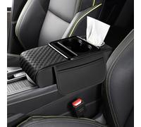 5 in 1 Car Armrest Console Cushion Car Armrest Box Height Cushion Multifunctional PU Leather Cars Box Mat Memory Universal Console Cushions (Black,B)